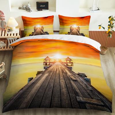 Magnifique série de paysages Housse de couette Ensemble Coucher de soleil Impression 3D King Queen Polyester Housse de couette pour Enfants Garçons Filles Ensemble de literie