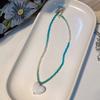 Fashion Sweet Heart Pendant Necklace Choker Neck Chain Elegant Clavicle Chain Gradient Crystal Beaded Necklace Jewelry