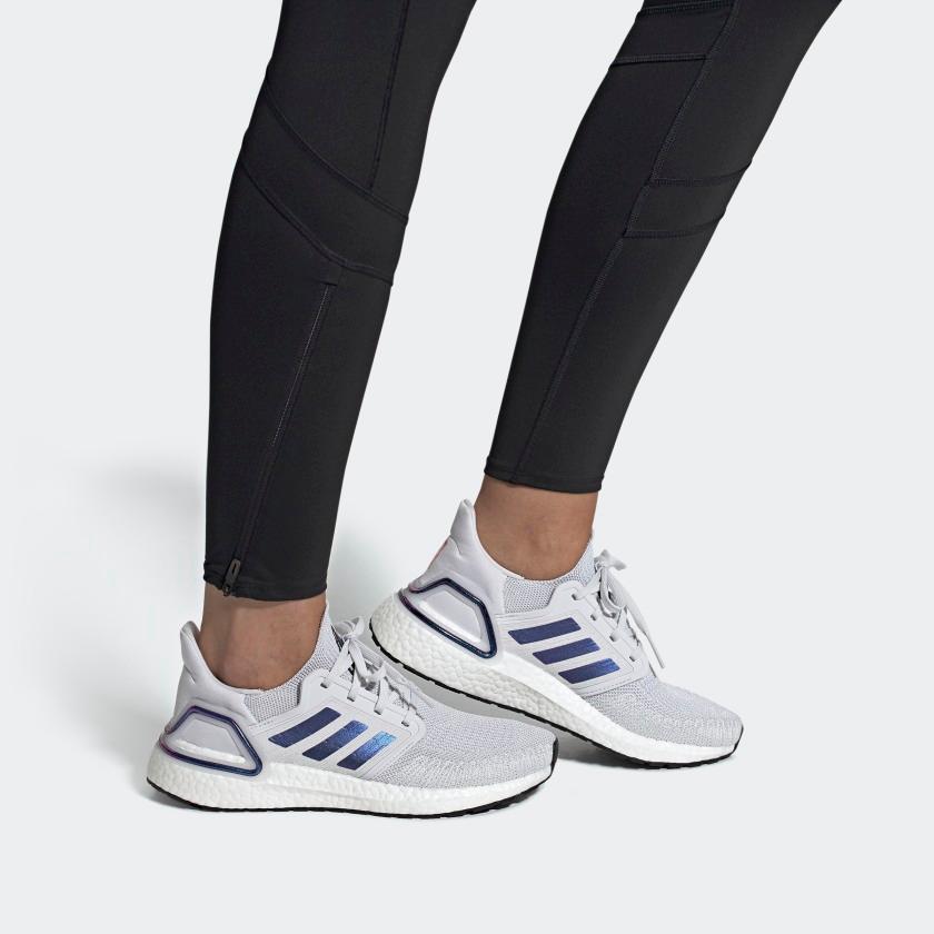 adidas Womens UltraBoost 20 'Dash Grey' (women's Sizes) Dash Grey / Boost Blue Violet Metallic / Core Black Running Shoes EG0715