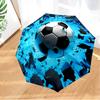 Soccer Ball Bursting Through Umbrella Folding Umbrella, Automatic Umbrella 8-Frame for Travel, Camping Use Gift for Halloween Christmas