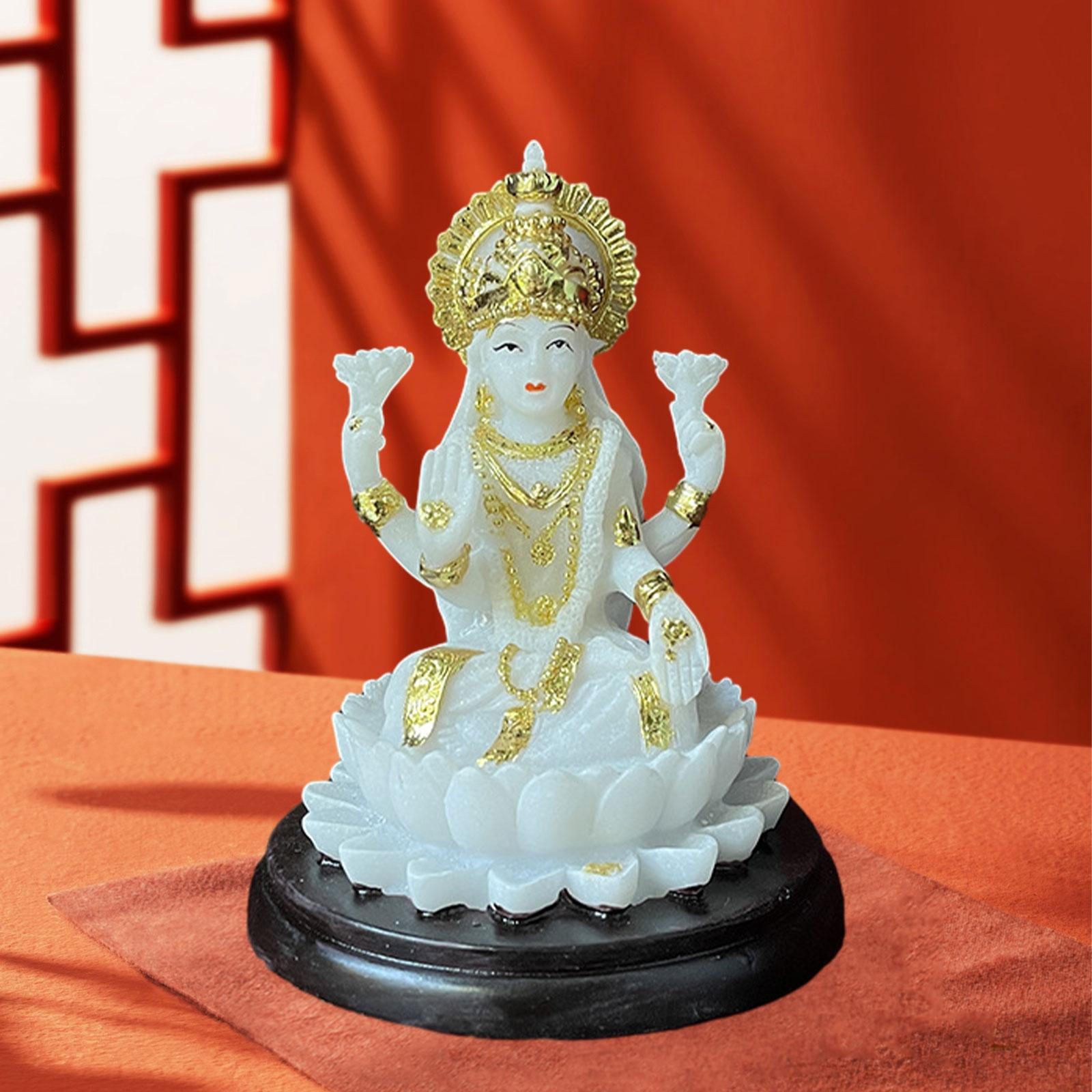 

Элегантная скульптура индуистской богини из смолы - высота 11 см, идеально подходит для декора дома и сада White