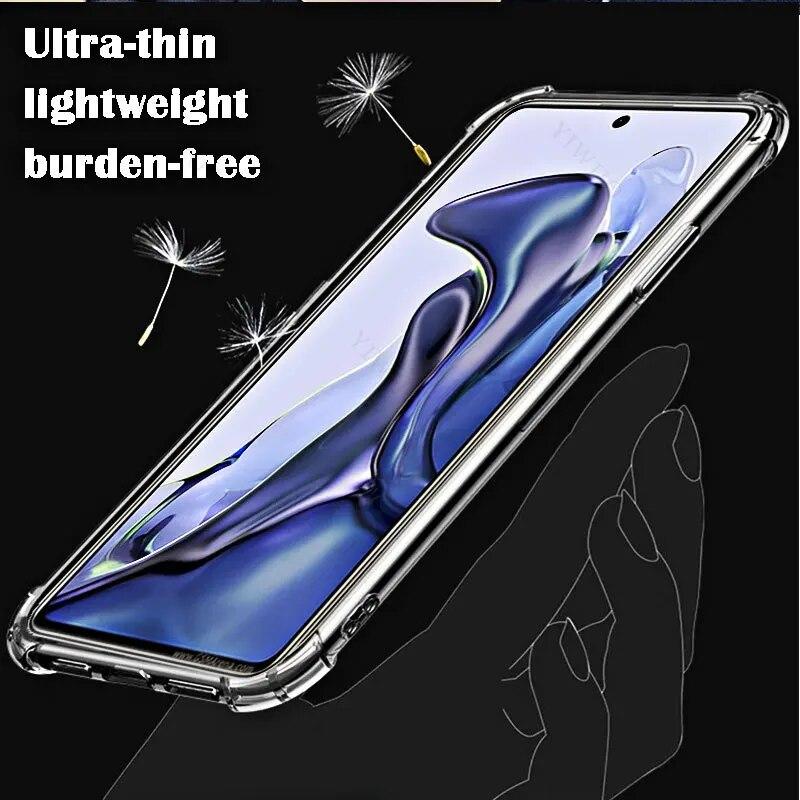 For Xiaomi 11T Clear Phone Mykt deksel HD Transparent for Xiaomi 11 T 6,67" 21081111RG Støtsikkert anti-ripe deksler Shell Safety