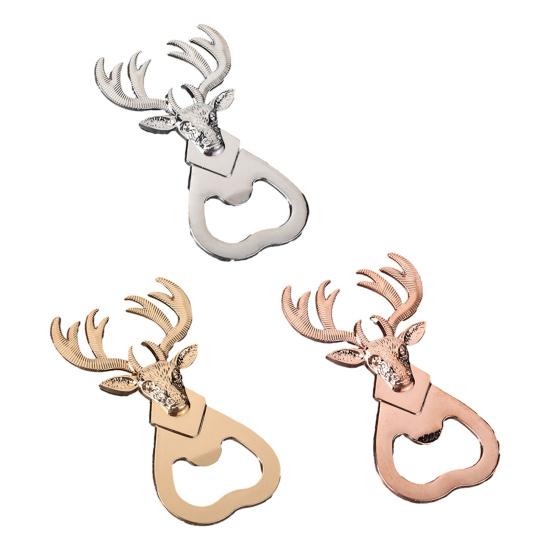 Hirschkopf Flaschenöffner, Kreativer Bieröffner mit Wortspiel "One Deer You" Bedeutung, Zinklegierung Hochzeitsmitgebsel Geschenk für Trauzeugen
