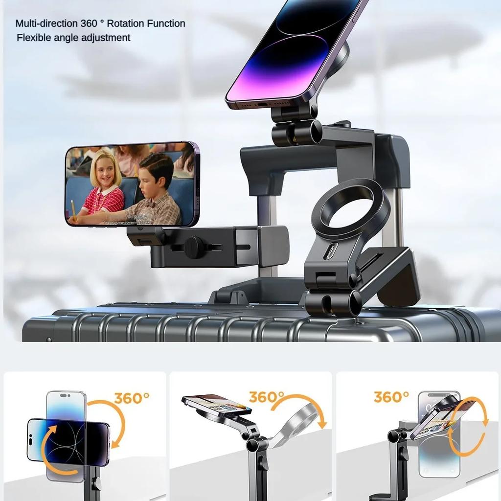 Magnetic Phone Holder Airplane Cellphone Mount Travel Desk Phone Stand Flight Flexible Rotation Mount Train Seat Stand