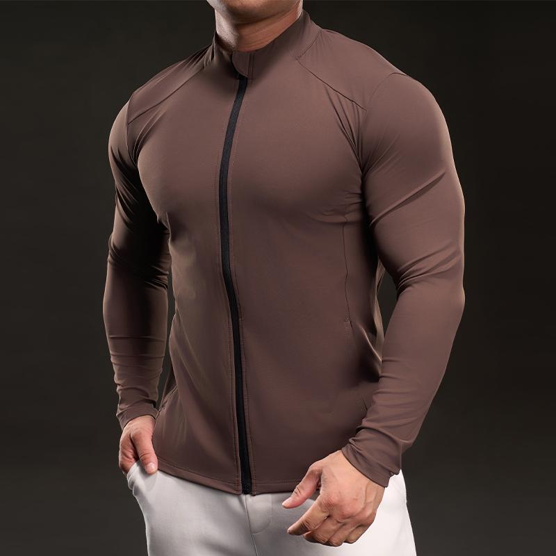 6142188 New Quick-dry Ice Silk Long-sleeved T-shirt Men's Casual Sports Stretch Fitness Outdoor Top