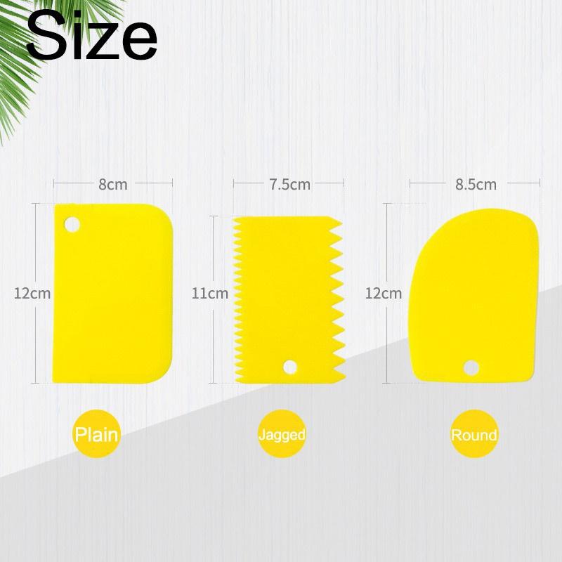 3PCS Fondant Scraper Tool Set Professional Cake Decorating Smoother Baking Pastry Icing Tool Perfect for Smooth Edges