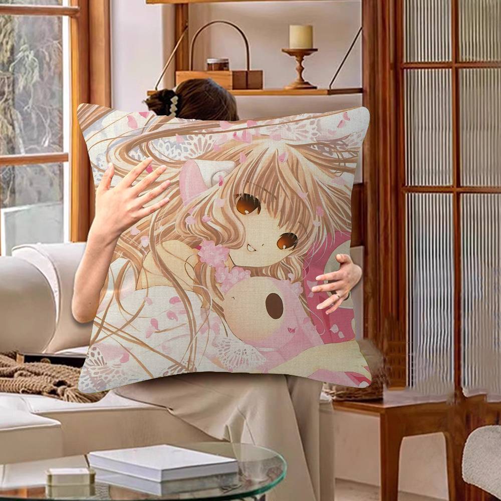 Beautiful Girls Romance C-Chobits Anime Cushion Cover Car Throw Pillow Case For Sofa Car Christmas Gift 40X40Cm 45X45Cm