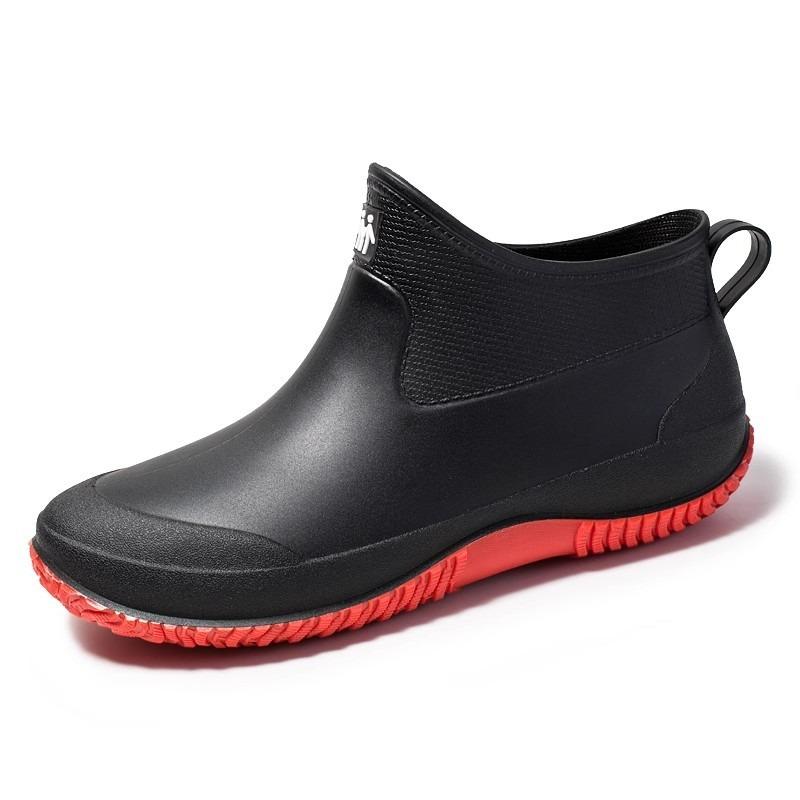 Rain shoes women's short tube low-top rain boots fleece non-slip waterproof shoes men's fishing restaurant kitchen shopping car wash shoes