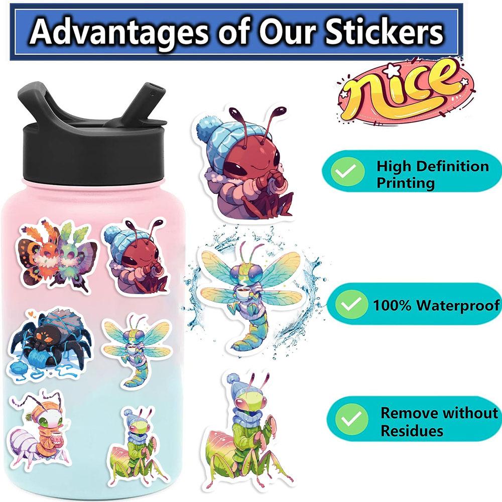 50 Candy-based Insect Graffiti Stickers Decorate Guitar Notebook Suitcase DIY Waterproof Stickers