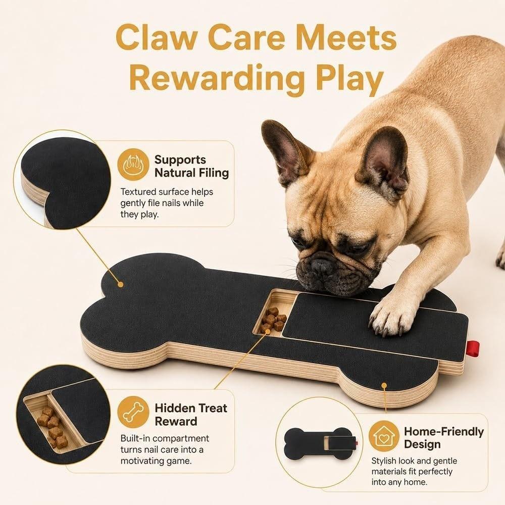 Wooden Dog Pull Snack Box Built-In Treat Box Dog Nail Grinding Toy  Interactive Toy