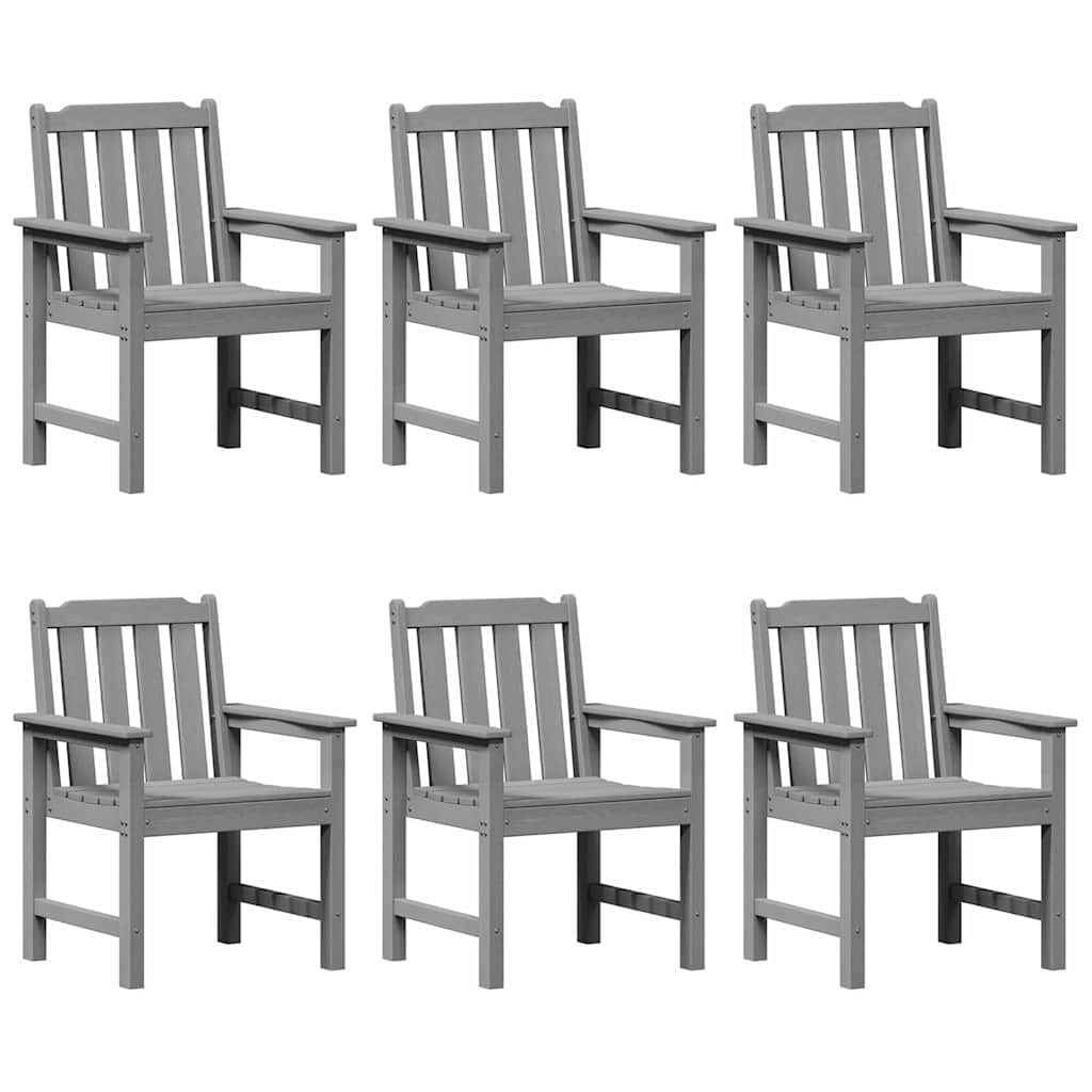 Garden Chair 6 Pcs Light Grey 65.5 X 59 X 88 Cm Polyethylene