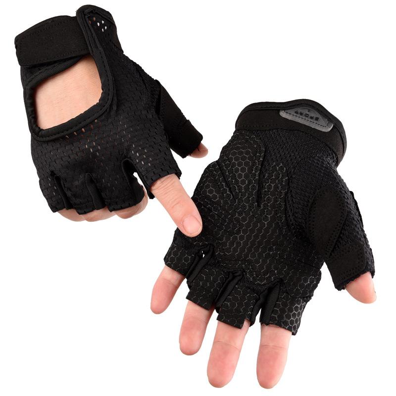 Men's and women's yoga gym sports outdoor half finger non-slip mesh back hole