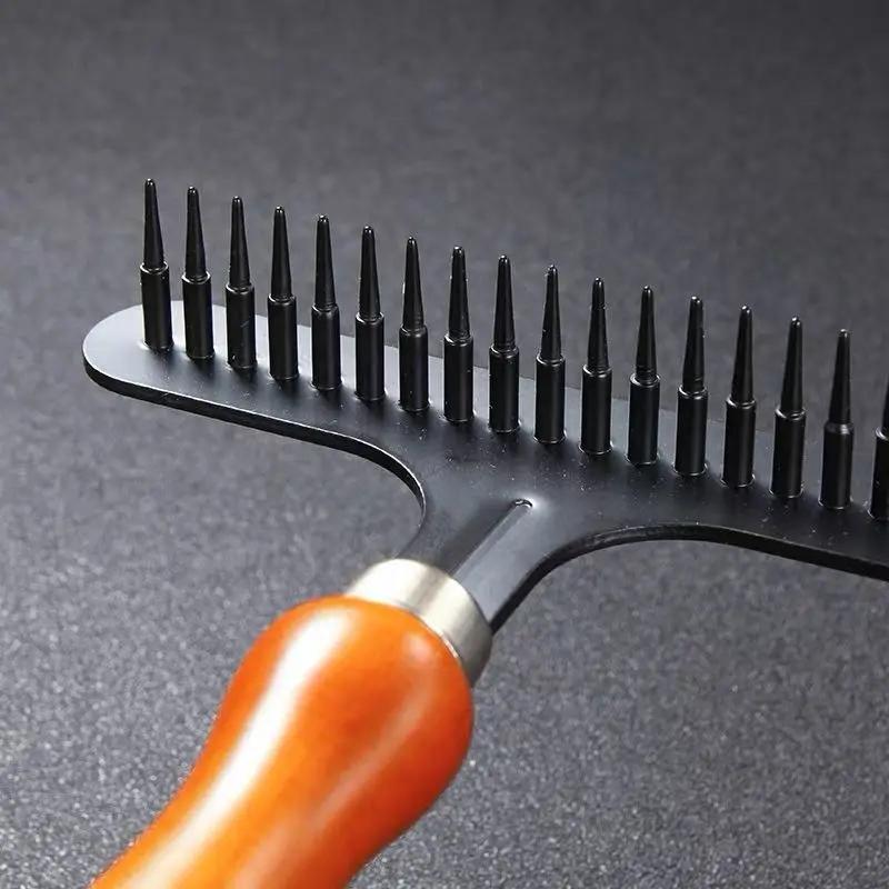 Wooden Pet Deshedding Tool for Long And Short Hair Dog And Cat Undercoat Rake - Grooming Brush for Dogs And Cats