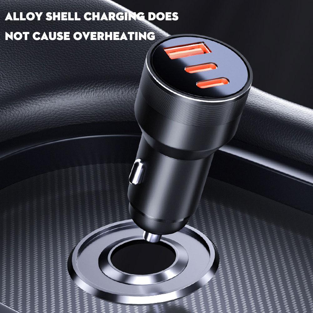 For Iphone 15 Car Charger Special Super Fast Charge Lighter Multi-function PD Cigarette Three 1-to-3 One Tow Conversion L2A3