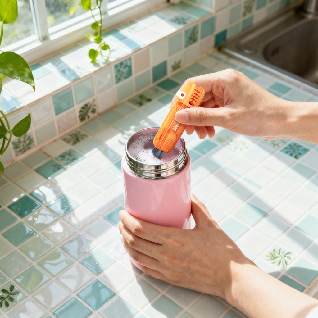 Cup Lid Cleaning Brush, Three In One Multi-Functional Design, Portable Crevice Brush For Small Spaces