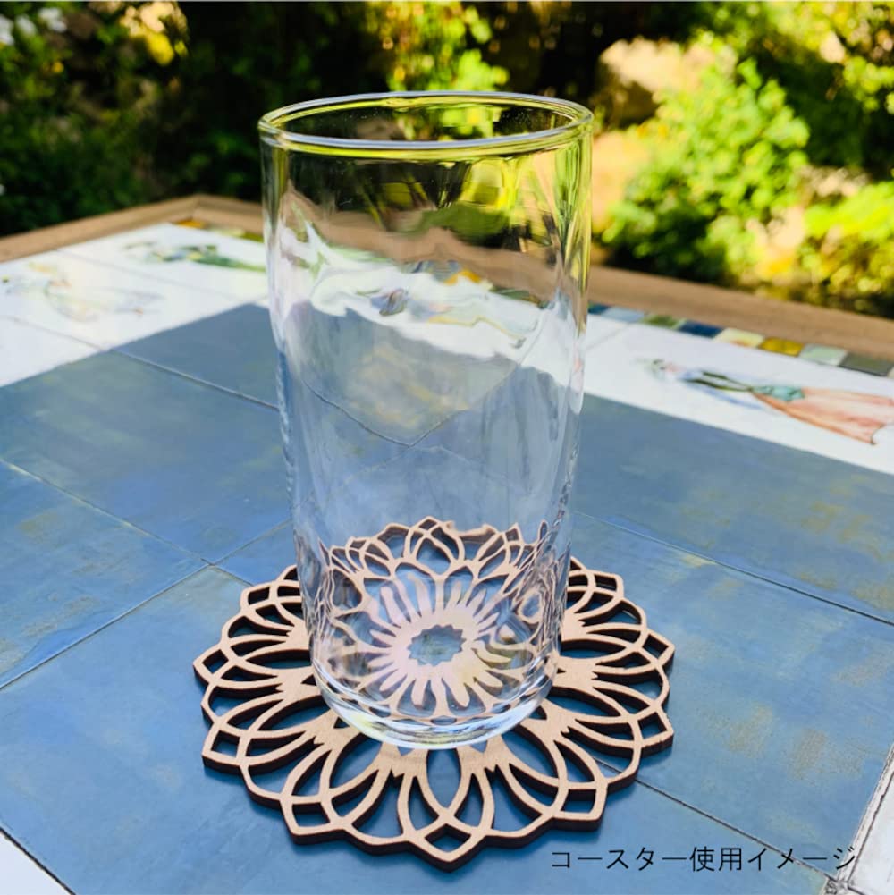 Sikten Nordic Goods Lithuanian Wooden Coasters, Set of 5 (No. 35, 43, 45, 114, 119), Each Coaster Approx. 10cm X 10cm