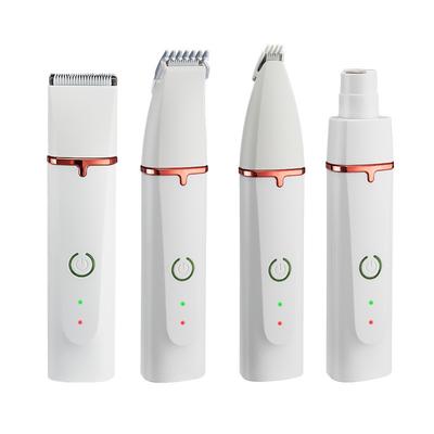 4-in-1-Elektro-Haarschneider für Haustiere mit 4 Klingen, Fellpflege-Clipper, Nagelschleifer, professioneller, aufladbarer Haarschnitt für Hunde, geräuscharm