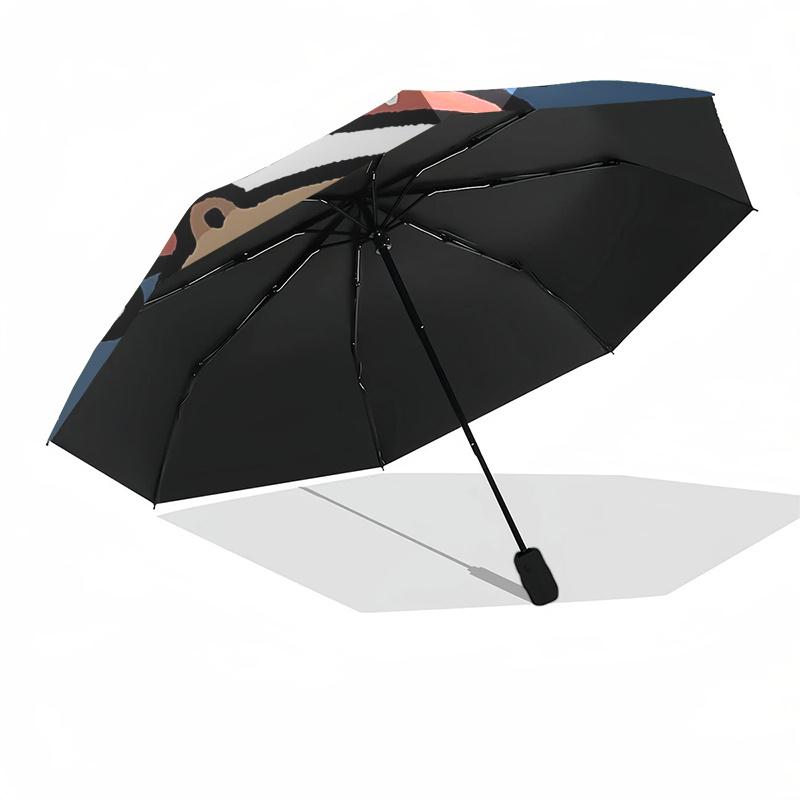 Capybara Themed Travel Umbrella-8 Ribs Automatic Opening and Closing, Portable Folding Design, Compact and Stylish Umbrella Suitable for Out