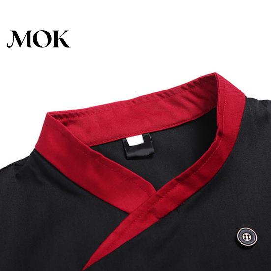Chef Uniform Shirt Double-breasted Patch Pocket Stand Collar Buttons Short Sleeves Cook Kitchen Cooking Restaurant Unisex Plus Size Garment