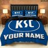 Постельное белье с индивидуальным именем и узором Karlsruher SC, комплект одеяла, пододеяльник, наволочка, домашний декор, подарок на день рождения(1* пододеяльник + 2* наволочка без наполнителя)