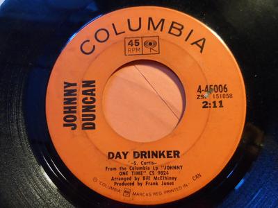 7inch Record JOHNNY DUNCAN  Window Number Five 445006 Columbia 1969 Canada CountryFolk Used