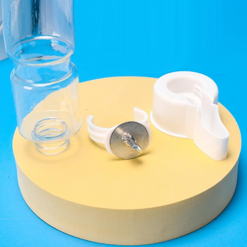 Water Bottle Drinker Clear Food Dispenser Container Set Mount In Cage