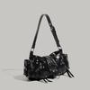 Spicy Girl Leather Motorcycle Crossbody Bag with Rivets - 2025 Fashion