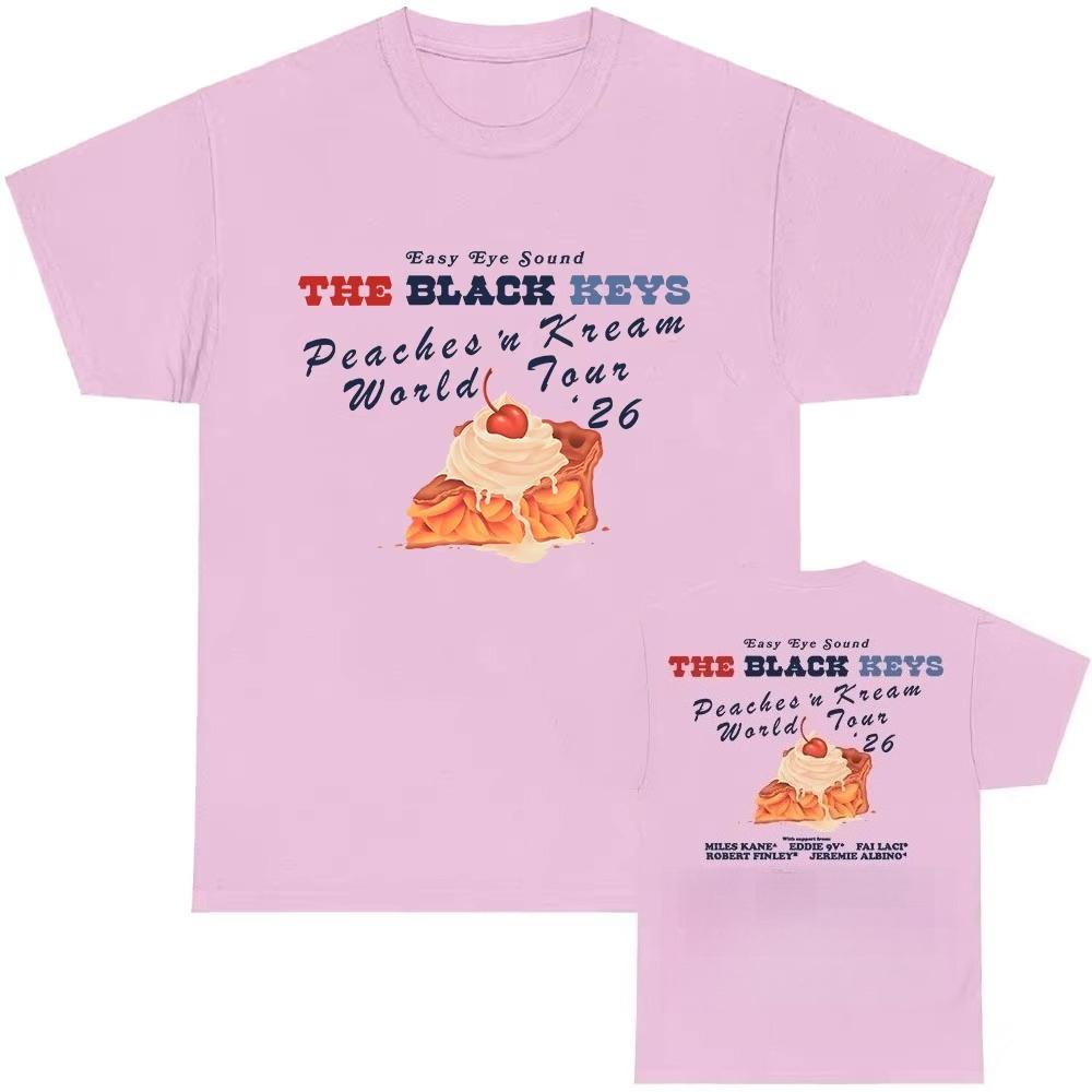 

PEACHES N KREAM WORLD TOUR 2026 Tshirt THE BLACK KEYS Band Fashion Tshirts Summer pure Cotton Hip Hop Short Sleeve Tees Unisex 3XL