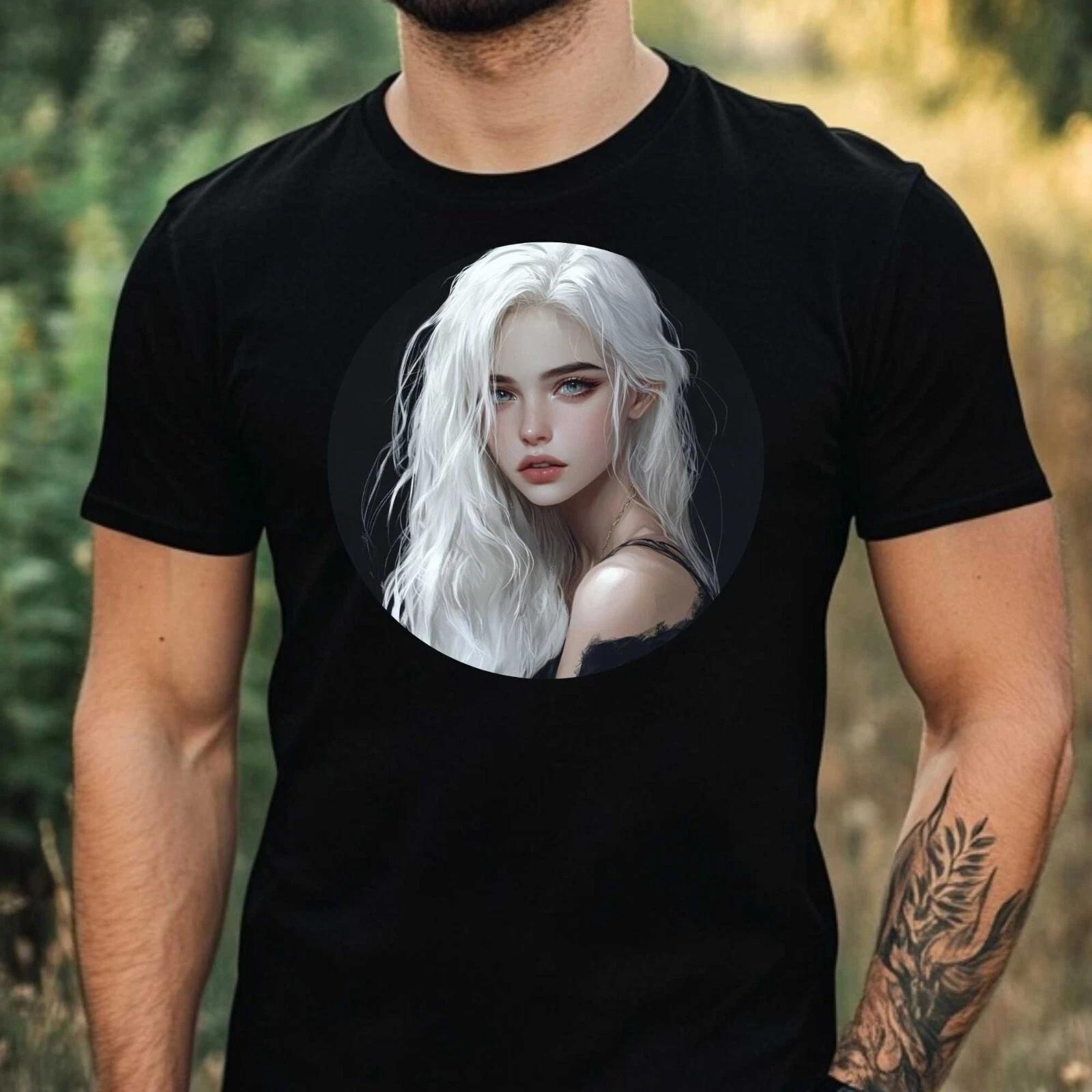 T-Shirt Herren Anime Girl Motiv Baumwolle Größe XS bis 5XL XL