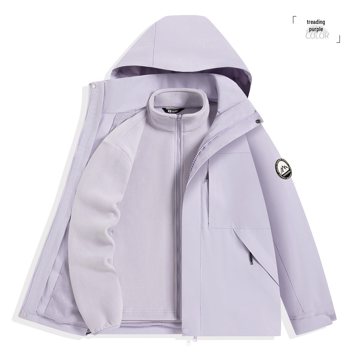 Men s and Women s 3-in-1 Detachable Jacket – Windproof, Waterproof, Warm, Breathable, Durable for Mountaineering. XXL