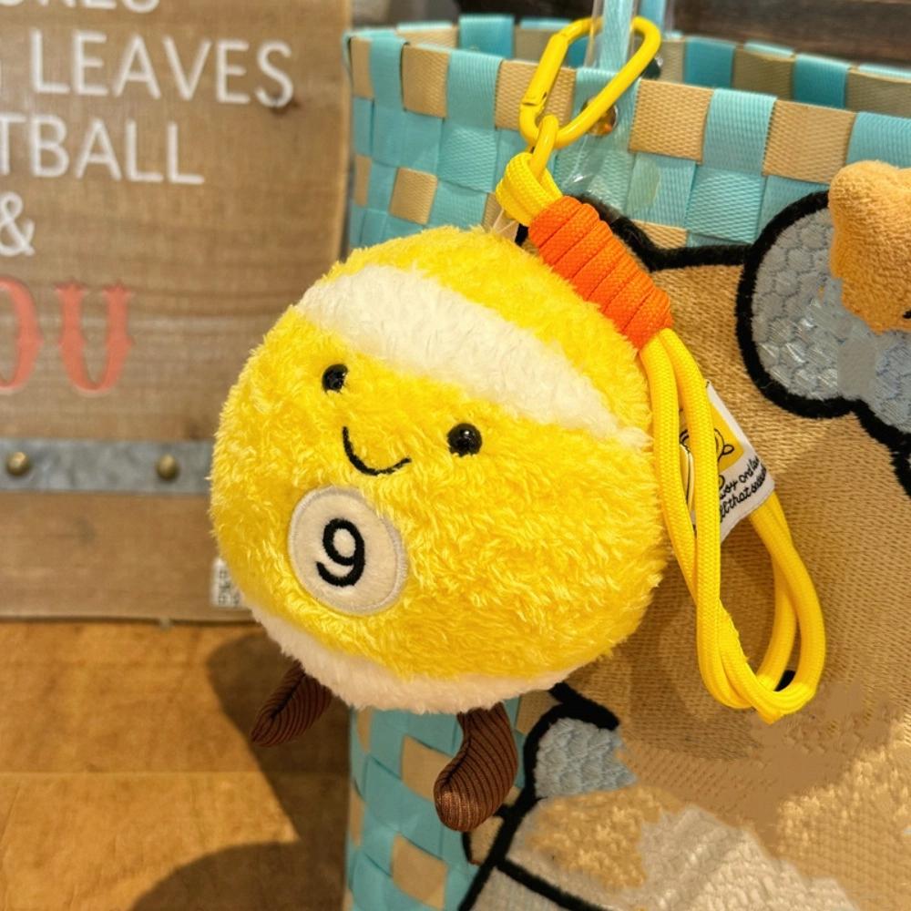 Soft Billiards Plush Key Ring 6 Colors Backpack Key Chain Billiard Balls Pendant Christmas