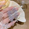 Koreanische Socialite Leichter Luxus Quastenohrringe – Herbst/Winter Silber Stecker für Damen