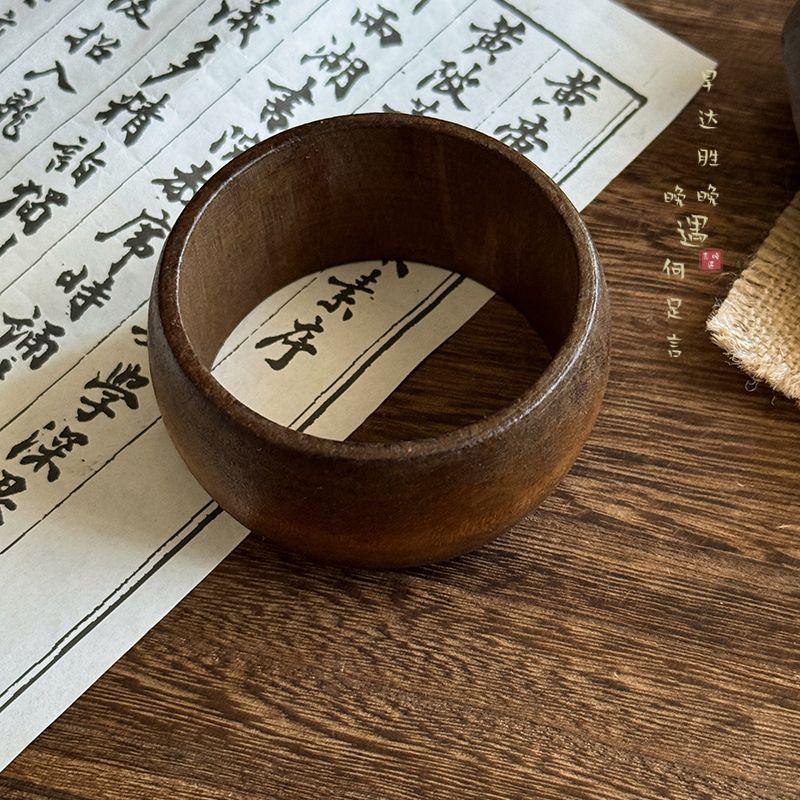 

Китайский Древний Стиль Эбеновый Двойной Широкий Браслет Женский Новый Китайский Стиль Средневековый Ретро Причудливый Браслет Нишевый Стиль Деревянные Украшения для Рук Tawny wide-faced sandalwood Bracelet