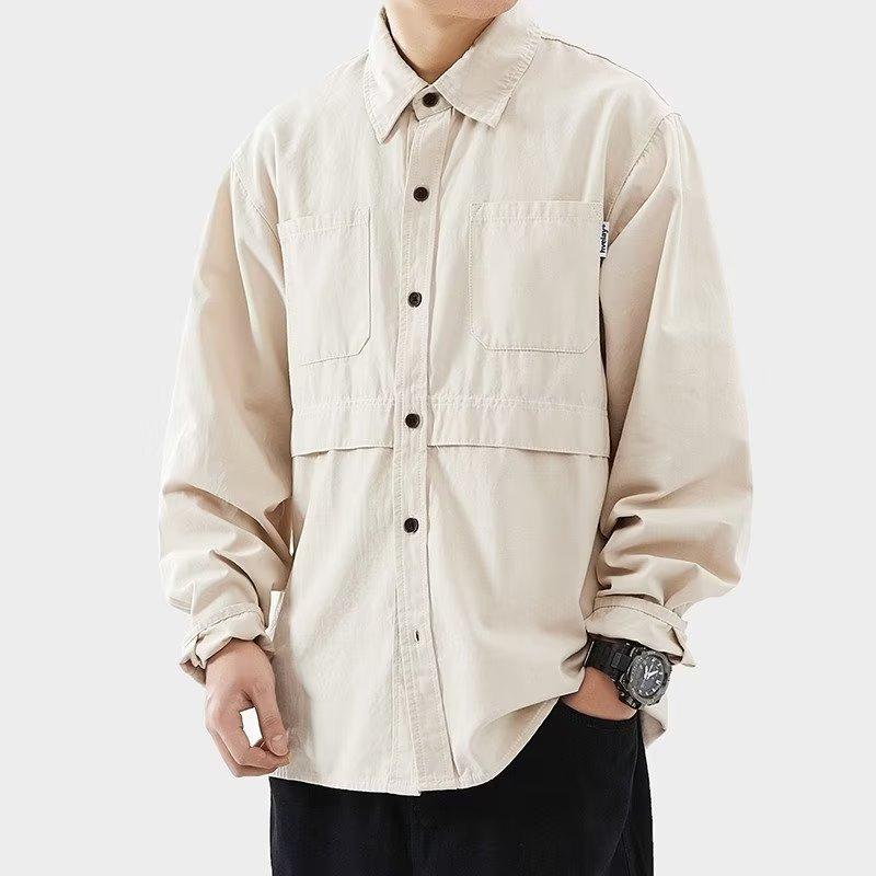 Men's Spring and Autumn Workwear Casual Shirt Large Size Long Sleeve Shirt