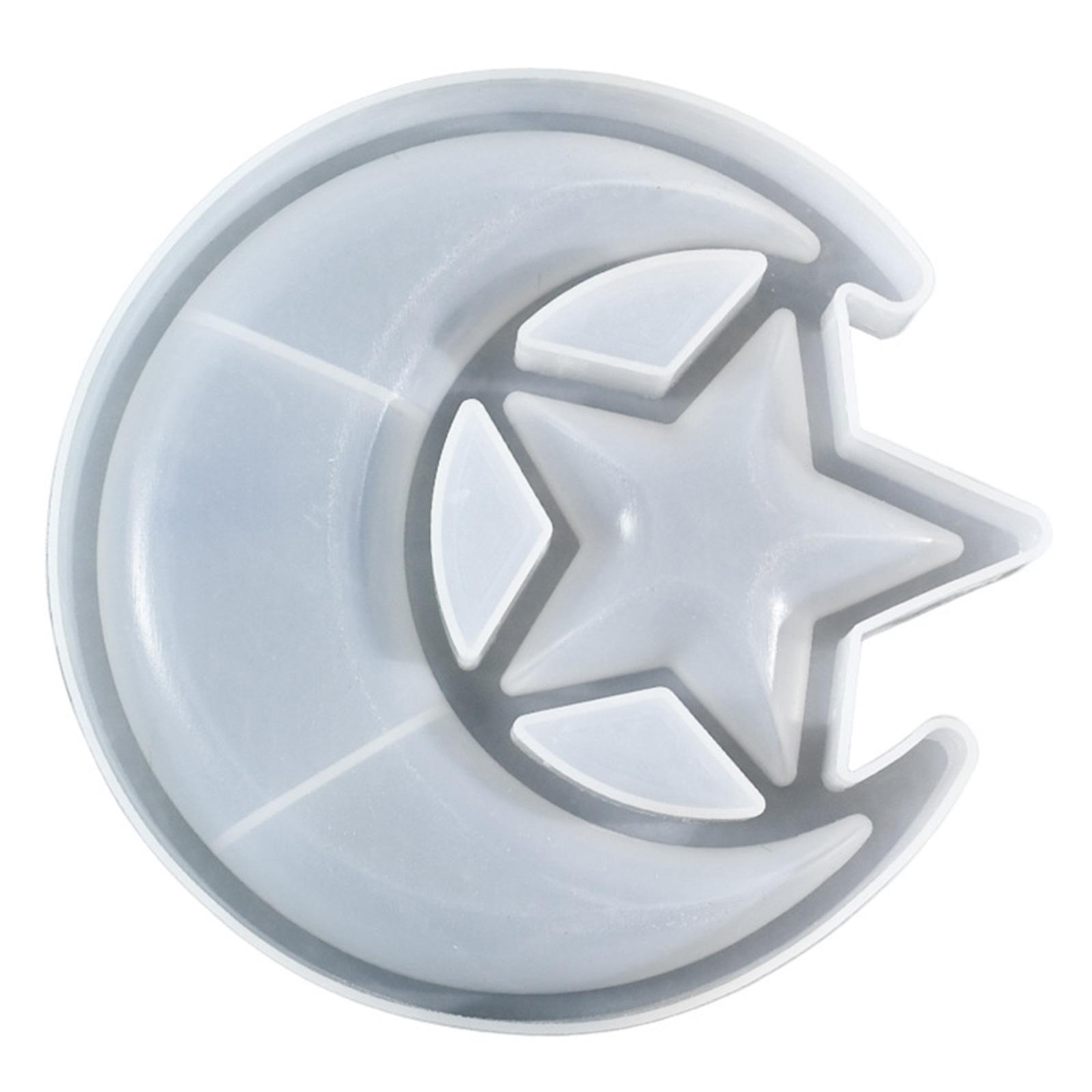 

Прочная силиконовая форма в виде звезды и луны, круглый поднос, домашний аксессуар для принадлежностей для рукоделия и творческого решения для хранения