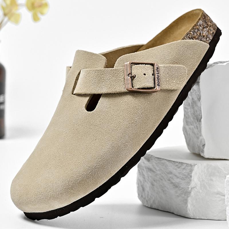 Модные женские тапочки полумокасины для отдыха на природе нескользящие женские повседневные шлепанцы полумокасины для отдыха на природе без застежек на плоской подошве модные женские туфли для вождения 35 бежевый 7739₽