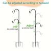 [Heavy Duty] Heavy Duty Garden Shepherd Hook | 5-Prong Base | Adjustable Bird Feeder Pole, Solar Light & Plant Hanger