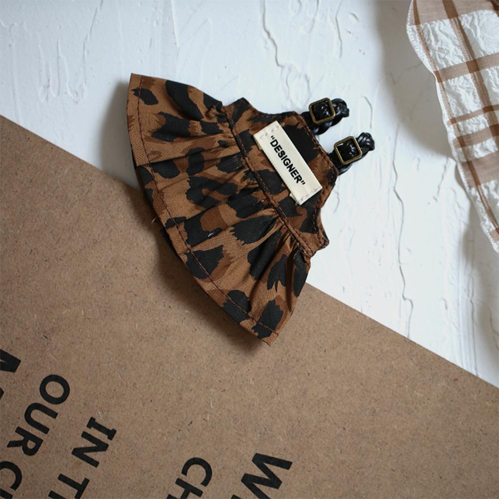 Miniature Leopard Print Back Dress for 17cm Labubu Dolls Cute DIY Doll Clothes Fashion Accessories Lovely Outfit Gifts for Girls Friends