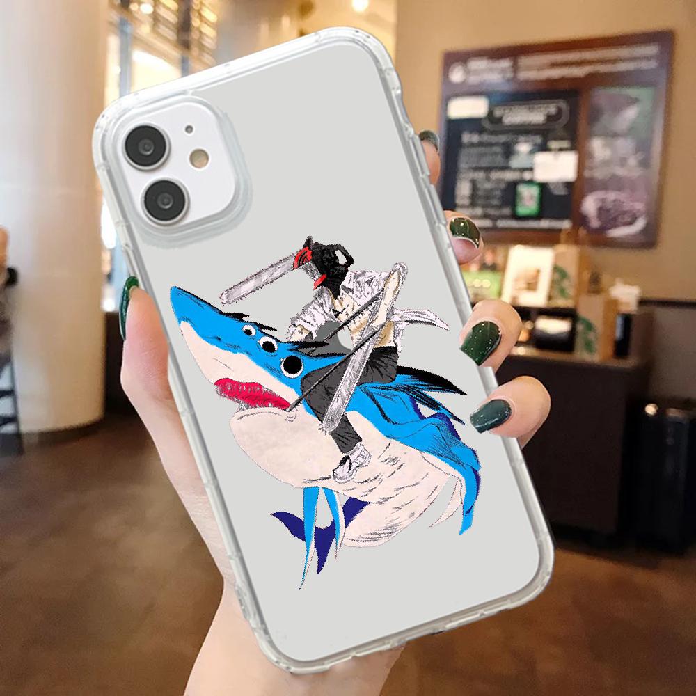 Anime Chainsaw Man Phone Case For iphone 5 5s se 2 6 6s 7 8 12 mini plus X XS XR 11 PRO MAX transparent painting cover soft