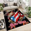 1PC Custom Name Frog Puerto Rican flag. Theme Floor Mat Ideal for Living Room, Game Rooms, Office, Bedroom,Floor Mat Playful Design