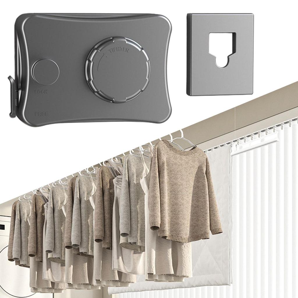 Retractable Clothesline Strong Secure Lock System Clothes Drying Laundry Line for Hotel Apartment Laundry Room Balcony Bathroom