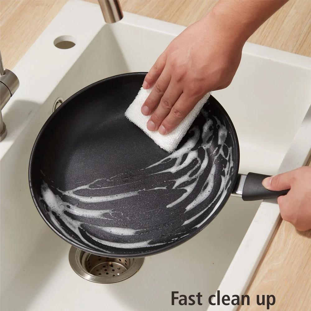 3-Piece Nonstick Skillet Set Aluminum Cookware Easy Clean Lightweight Durable Heat Evenly Dishwasher Safe Riveted Handle Kitchen