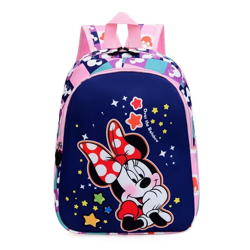 New Cartoon Cute Girls Backpack For Primary School Wholesale Minnie Mouse Design DarkBlue