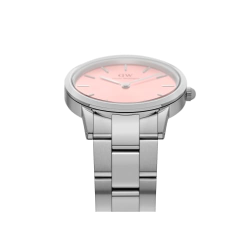 [Official Limited Edition/2-Year Warranty/Limited Edition] Daniel Wellington DW Women's Iconic Link Watch In Pastel Blush, 28mm, Pink Dial, Silver, Li