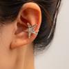 Gold earrings, new alloy jewelry, niche light luxury starfish earrings, women's earbone clips.