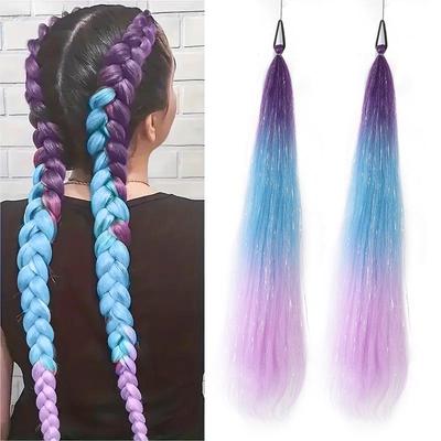 26-Inch Christmas Box Braid Set with Elastic Bands for Kids