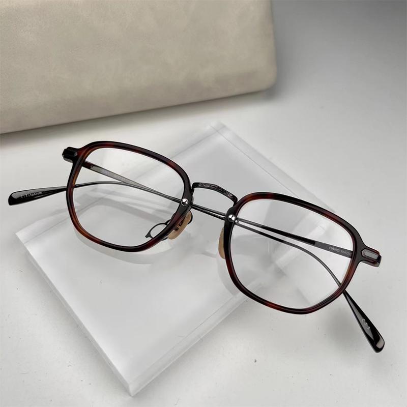 

Японская винтажная оправа для очков из ацетата титана ручной работы, мужские очки для чтения, близорукость, очки по рецепту, женские брендовые квадратные очки