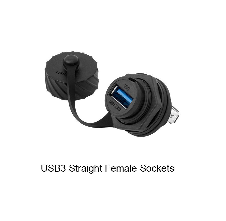 M20 M25 Bayonet Screw USB 3.0 Type C Micro-USB Panel Mount IP68 Waterproof USB Connector Cable