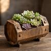 Vintage Style Indoor Outdoor Succulent Planter Tank Shape Metal Container Rustic Decorative Flower Pot for Home Garden Patio