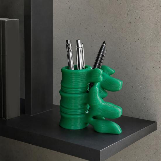Porte-stylo Colonne Vertébrale Imprimé en 3D, Organisateur de Bureau Style Sombre, Support de Rangement pour Stylos Design Vertèbres Anatomiques pour Accessoires de Bureau Gothiques